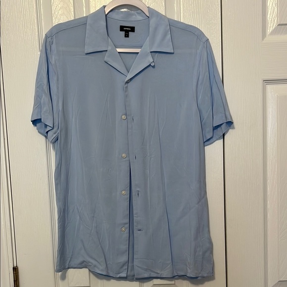 🍁2/$18 Express Blue Casual Button Down Shirt - Picture 1 of 4